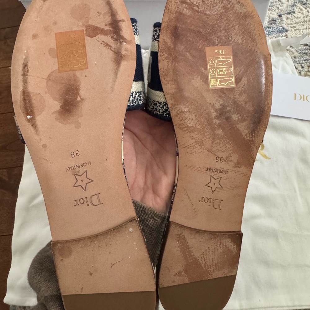 Dior Dway Toile de Jouy Slides Sandals | Size 38 | New With Tags + Box - Picture 4 of 9